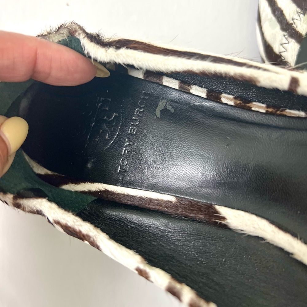 Tory Burch Zebra Print Ballet Flats with Silver Logo - Picture 7 of 11